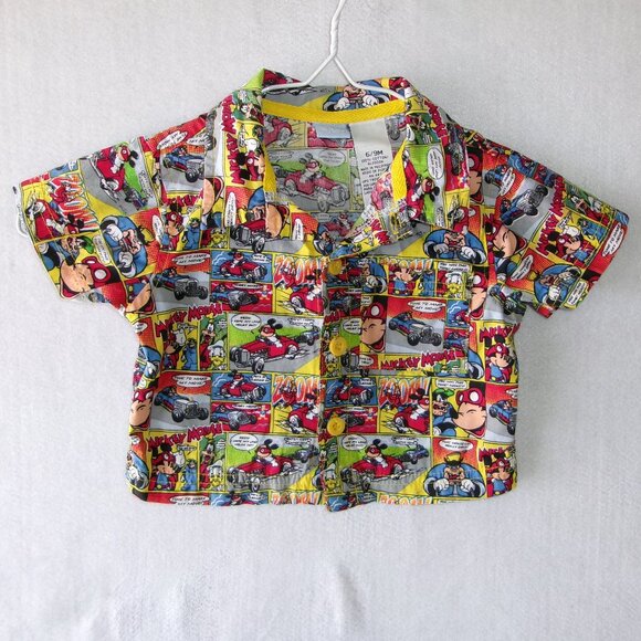 Disney Baby Mickey Mouse Comic Strip Button Front Shirt 6-9 Month - Picture 1 of 2